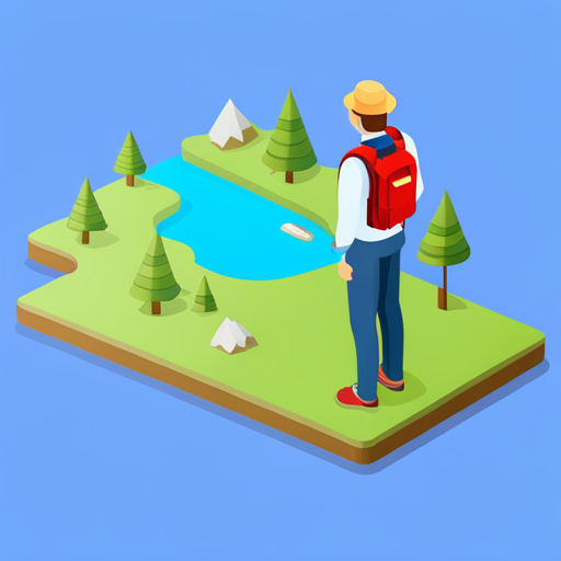 Person standing on a map